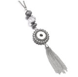 17 styles Necklace tassel 65CM chain silver  fit 20MM chunks snap button jewelry