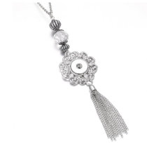 17 styles Necklace tassel 65CM chain silver  fit 20MM chunks snap button jewelry