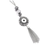 17 styles Necklace tassel 65CM chain silver  fit 20MM chunks snap button jewelry