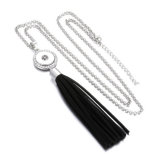 6 styles Necklace tassel 65CM chain silver  fit 20MM chunks snap button jewelry