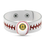 30 styles Painted metal  MLB team baseball sport Leather bracelet