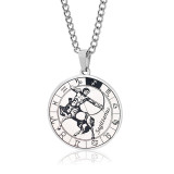 12 Constellation Pendant Necklace Couple Type Stainless Steel Necklace