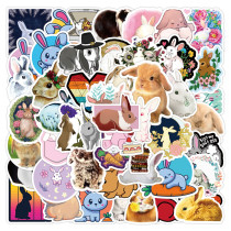 50pcs Cartoon rabbit graffiti stickers decorative suitcase notebook waterproof detachable stickers