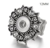 38 styles snaps adjustable sliver Ring with rhinestone fit 12mm snap snap button jewelry