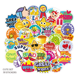 50pcs Reward children graffiti stickers decorative suitcase notebook waterproof detachable stickers