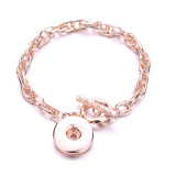 3 styles 1 buttons snap silver Colorful rose gold  bracelet fit snaps jewelry