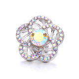 5 styles 20MM Flowers design Rhinestone  Metal snap buttons
