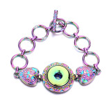 3 styles 1 buttons love PlatingColorful golden silver snap bracelet fit snaps jewelry