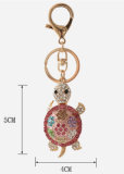 4 styles  Color diamond cute tortoise creative metal keychain pendant car pendant