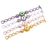 3 styles 1 buttons love PlatingColorful golden silver snap bracelet fit snaps jewelry