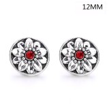 6 styles12MM Flowers design Rhinestone  Metal snap buttons