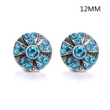 5 styles 12MM Flowers design Rhinestone  Metal snap buttons