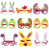 11 styles Easter glasses egg bunny egg glasses frame dress up children's party decoration glasses
