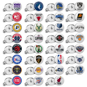 25MM National Basketball Association NBA  Team Logos  Painted metal brooch temperament high-end clothing accessories brooch