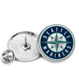 25MM American League Baseball MLB Team Logos  Painted metal brooch temperament high-end clothing accessories brooch