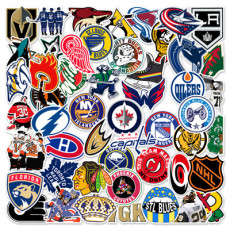 50pcs National Hockey League NHL Team Logos graffiti stickers decorative suitcase notebook waterproof detachable stickers