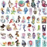 50pcs Cartoon Mermaid graffiti stickers decorative suitcase notebook waterproof detachable stickers