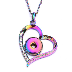 8 styles love Necklace 80CM chain Colorful  metal  fit 20MM chunks snap button jewelry