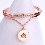 2 styles 1 buttons  silver Rose gold Rhinestone snap bracelet fit snaps jewelry