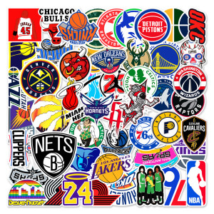 50pcs National Basketball Association NBA  Team Logos graffiti stickers decorative suitcase notebook waterproof detachable stickers