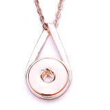 3 styles  Necklace 80CM chain Rose gold silver metal  fit 20MM chunks snap button jewelry