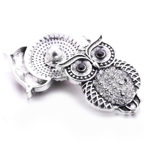 20MM owl design Rhinestone  Metal snap buttons