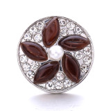 20MM Flowers design Rhinestone  Metal snap buttons