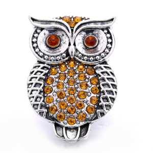 20MM owl design Rhinestone  Metal snap buttons
