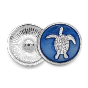 20MM Metal button Sea turtle  tortoise Rhinestone enamel  fit 20MM snap button jewelry