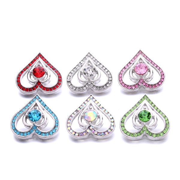 love 20MM  design Rhinestone  Metal snap buttons