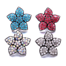 20MM Flowers design Rhinestone  Metal snap buttons