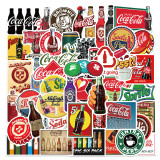 50pcs Cola drink graffiti stickers decorative suitcase notebook waterproof detachable stickers
