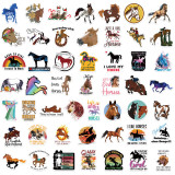 50pcs horse riding graffiti stickers decorative suitcase notebook waterproof detachable stickers