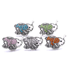 20MM  Elephant design Rhinestone  Metal snap buttons