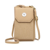 Ladies mobile phone bag vertical zipper wallet snake print all-match diagonal shoulder bag fit 18mm snap button jewelry