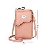 Creative new fashion Korean one-shoulder messaenger bag Large capacity ladies long wallet Pure color mobile phone bag fit 18mm snap button jewelry