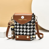 Stereotype mobile phone bag new bag women's simple and generous shoulder bag diagonal bag fit 18mm snap button jewelry