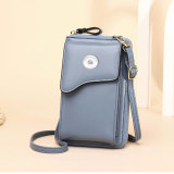 Creative new fashion Korean one-shoulder messaenger bag Large capacity ladies long wallet Pure color mobile phone bag fit 18mm snap button jewelry
