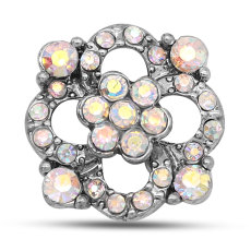 20MM HOllow snap Antique Silver Plated with multicolor rhinestone KB7894 snaps jewelry