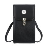 Mobile phone bag women's all-match large-capacity zipper messenger women's bag with leather lock wallet fit 18mm snap button jewelry