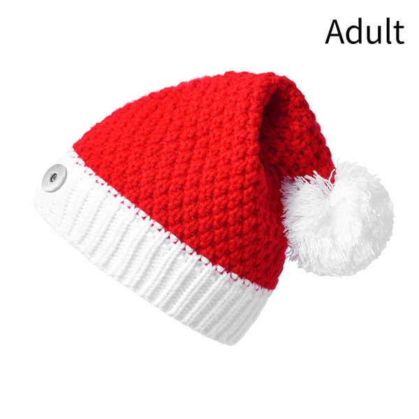 Autumn and winter Santa Claus knitted woolen hat, gift Christmas hat fit 18mm snap button jewelry