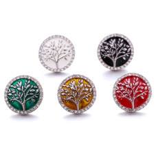 20MM life Tree design Rhinestone  Metal snap buttons