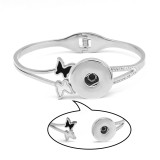 Butterfly love Stainless Steel rhinestones Bracelet fit 18mm snap button jewelry