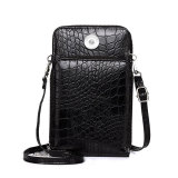 Crocodile pattern zipper bag Men's messenger bag Trendy messenger bag Shoulder tool bag fit 18mm snap button jewelry