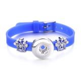 Crown Silicone rhinestones Bracelets fit 20mm snaps  jewelry