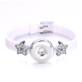 Star Silicone rhinestones Bracelets fit 20mm snaps  jewelry