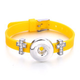 cross Silicone rhinestones Bracelets fit 20mm snaps  jewelry