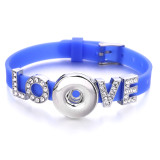 love Silicone rhinestones Bracelets fit 20mm snaps  jewelry