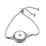 Metal 1 buttons snap silver   bracelet fit 18&20MM snap button jewelry