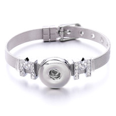 love mom Stainless steel wih 1 buttons Rhinestone Accessories like Watch band
